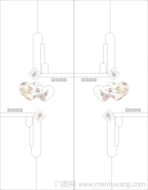  移门图 雕刻路径 橱柜门板  ZY-8034 精雕UV打印,雕刻移门,吸塑精雕,高光系列 ZY-8034，爱心，心，花，蝴蝶