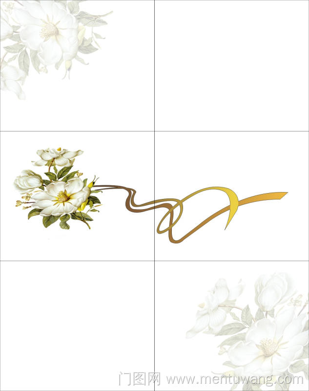  移门图 雕刻路径 橱柜门板  白色菊花 精雕UV打印 白色，菊花，茶花，飘带，白花，月季花，牡丹