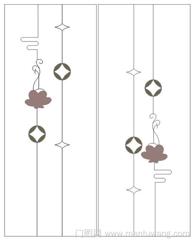  移门图 雕刻路径 橱柜门板  花  花，圆，花藤