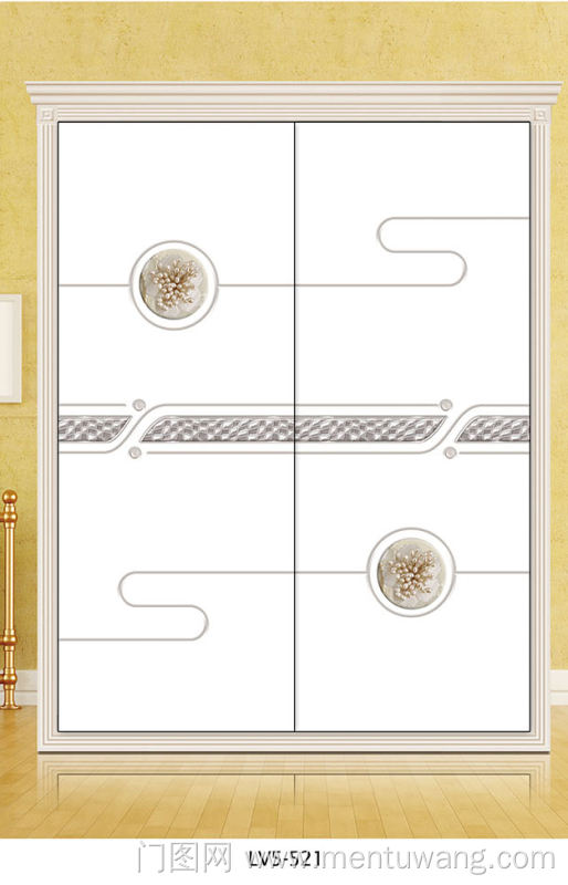  移门图 雕刻路径 橱柜门板  LV5-521 新款,精雕UV打印 珍珠，珠宝，马赛克，腰线，圆，白花