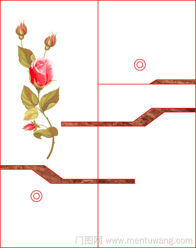  移门图 雕刻路径 橱柜门板  玫瑰  玫瑰 ，大理石， 圆圈 ，叶子， 红花 ，玫瑰花