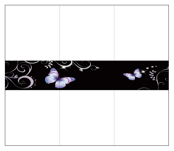 蝴蝶 彩雕板 蝴蝶腰线 黑色腰线 中间两横线路径 三开门