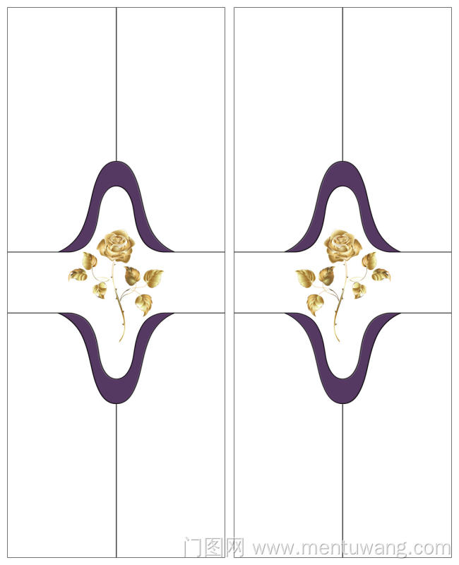  移门图 雕刻路径 橱柜门板  玫瑰    金色玫瑰花 DF-2019高光