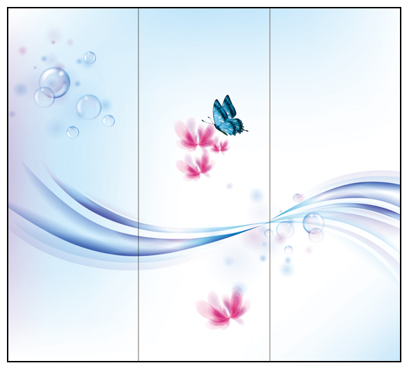蝴蝶  蝴蝶 气泡泡 粉红色花朵 JC-8016-3 FA-33740 有三开图和整图