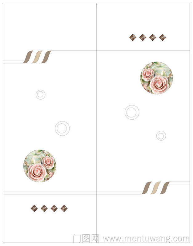  移门图 雕刻路径 橱柜门板  玫瑰 彩雕板 圆圈  玫瑰花  菱形 月牙 SM17-078