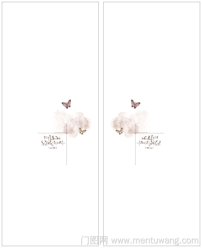  移门图 雕刻路径 橱柜门板  蝴蝶  彩雕板 韩文  蝴蝶  CH-146 高光图带路径