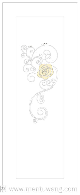  移门图 雕刻路径 橱柜门板  玫瑰  UV-144  黄玫瑰花 高光全打印图