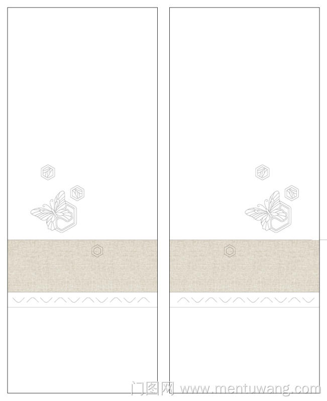  移门图 雕刻路径 橱柜门板  蝴蝶 彩雕板 YD-9071 六边形 蝴蝶 布纹打印