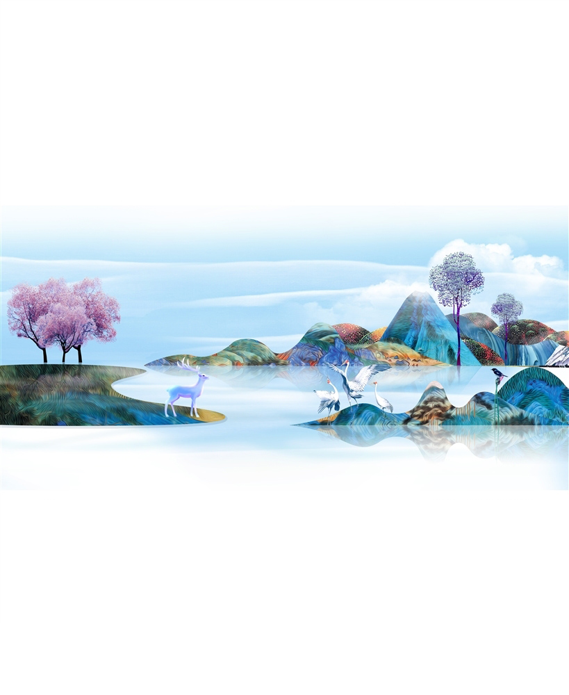 3D 高光移门 中国风 新中式 山 水 树 麋鹿 白顶鹤 云雾 油画 艺术画 山水 水墨 山水移门 打印移门 衣柜移门 移门图片 彩雕板 3D 高光移门 中国风 鹿 山水 仙鹤 新中式 山 水 树 麋鹿 白顶鹤 云雾 油画 艺术画 山水 水墨 山水移门 打印移门 衣柜移门 移门图片