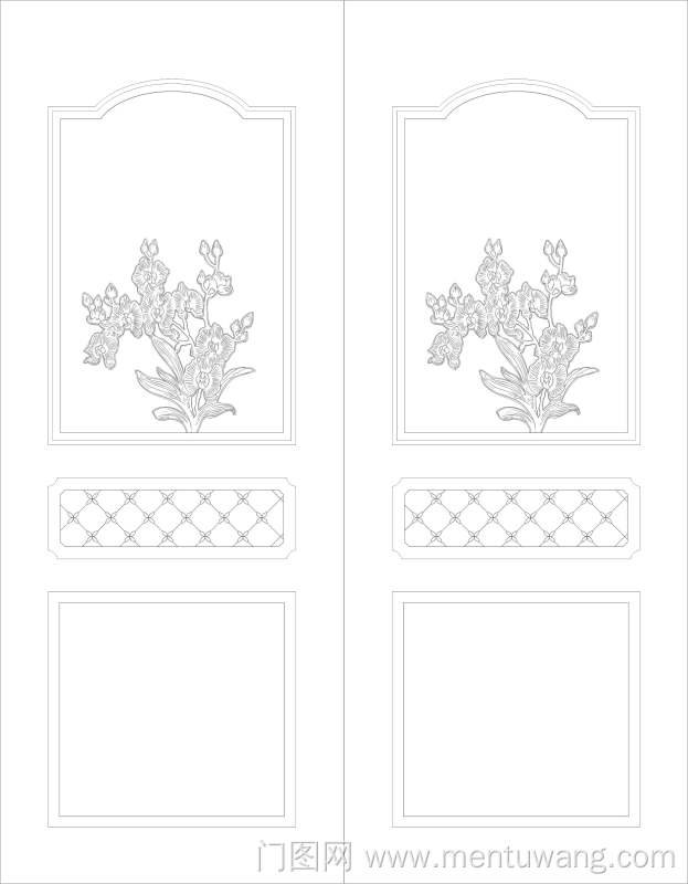  移门图 雕刻路径 橱柜门板  花  花，雕刻