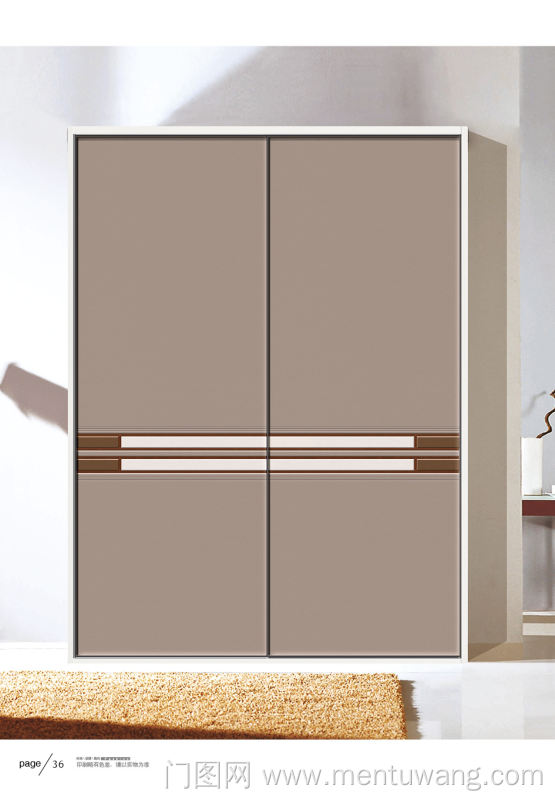  移门图 雕刻路径 橱柜门板  GJ-8031 精雕UV打印 缝线皮革，长方形，棕色