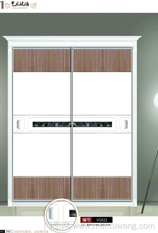  移门图 雕刻路径 橱柜门板  V1022 精雕UV打印 玻璃腰线无打印，木纹，原木，方块，长方形，棕色，咖啡色，