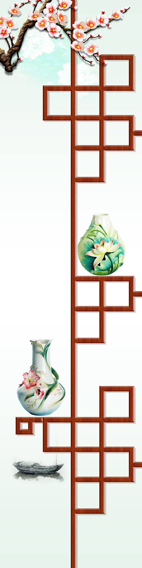 花瓶梅花平开门