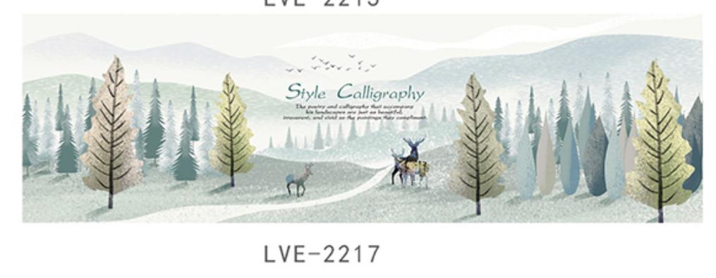 LVE-2217 新款,UV打印,高光系列 鹿，树木，腰线