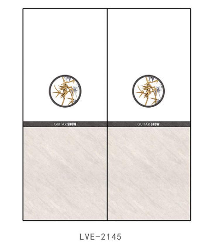 LVE-2145 彩雕板,新款,精雕UV打印,雕刻移门,UV打印,高光系列 竹子，圆形，英文，大理石纹理