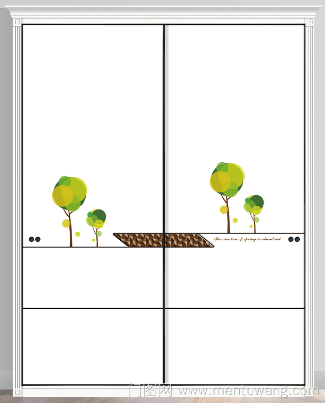  移门图 雕刻路径 橱柜门板  -LT-3022  LT-3022 圆圈树 艺术树 绿色树