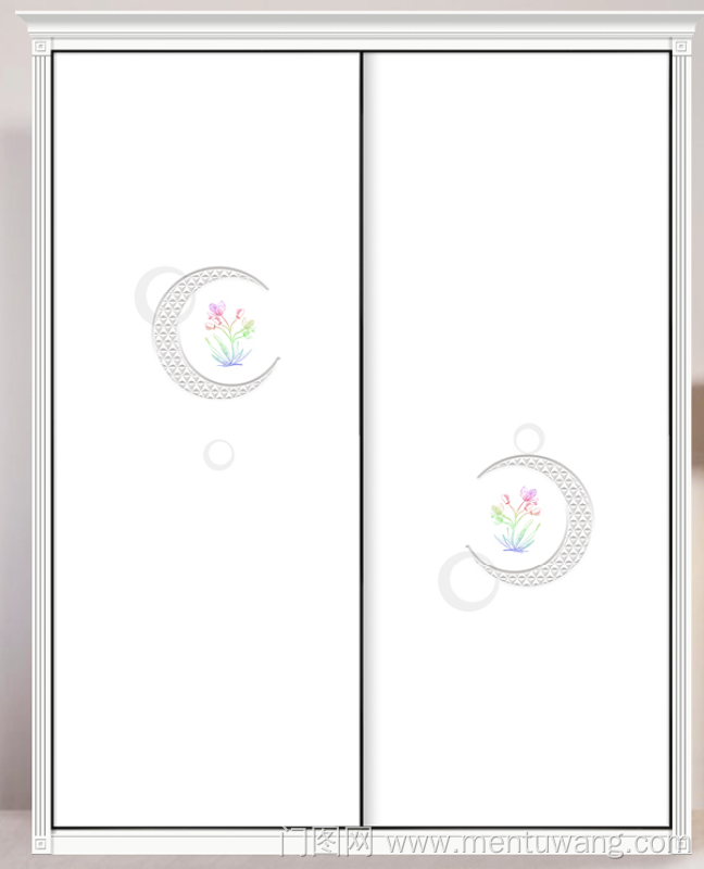  移门图 雕刻路径 橱柜门板  -LT-3029  LT-3029 月亮 圆圈 渐变花朵