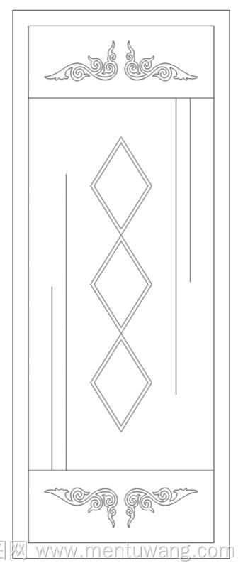 移门图 雕刻路径 橱柜门板 ly-210 ly-210 菱形 雕刻小花纹