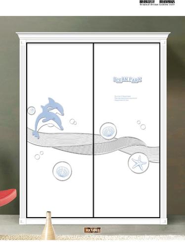  移门图 雕刻路径 橱柜门板  HX1-063 彩雕板,新款,精雕UV打印,UV打印 海豚，贝壳