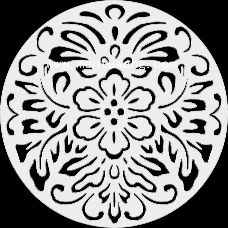 003圆形240x240白色 镂空铝花 镂空花 镜艺花 铝花