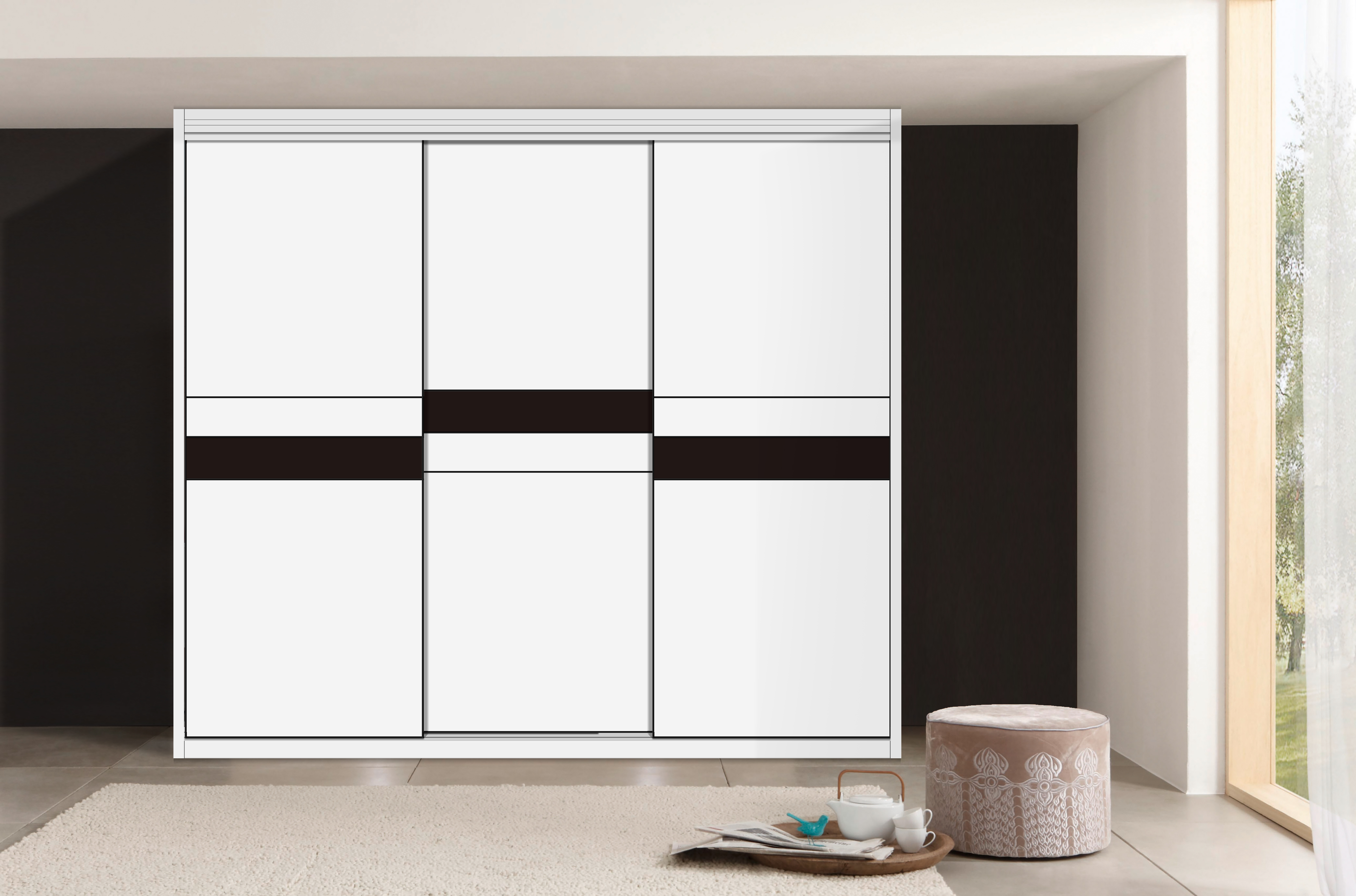 肤感拼接 uv打印 肤感拼接 肤感移门 现代简约 黑白 长方形 移门滑动