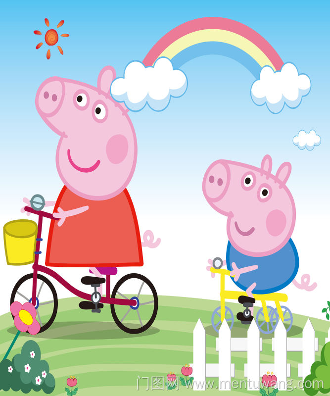 卡通小猪佩奇彩虹