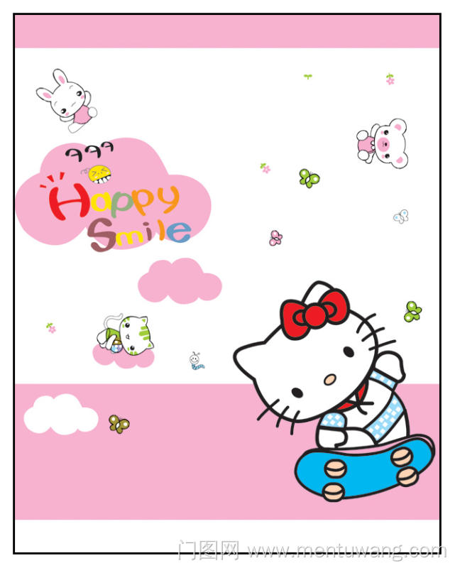 移门图 雕刻路径 橱柜门板  1  kt猫 kitty猫 可爱 粉色 卡通 兔子